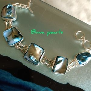 Biwa pearls silver bracelet 7"-8" Vintage